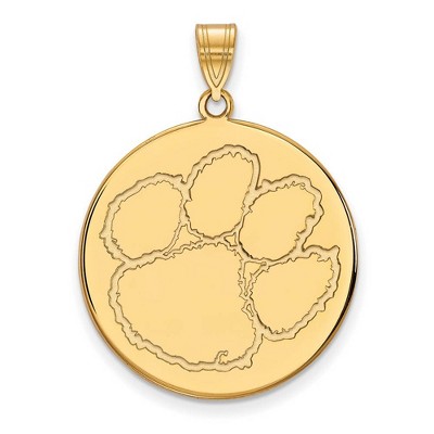 Black Bow Jewelry 14k Yellow Gold Clemson Tigers NCAA Extra Large Pendant