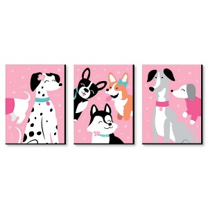 Big Dot of Happiness Pawty Like a Puppy Girl - Pink Dog Nursery Wall Art and Kids Room Decorations - Gift Ideas - 7.5 x 10 inches - Set of 3 Prints - 1 of 4