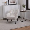 Upholstered Accent Chair With Armchair Ergonomic Incline Backrest Easy Assembly Modern Chair For Living Room - 3 of 4