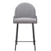 Jambi Counter Stool – Set of 2, 39" H With Black & White Shearling Style Fabric, Powder-Coated Steel By Zuo Modern - 3 of 4