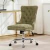 QingMoon Home Office Chair, Chenille Upholstered Desk Chair, Adjustable Swivel Computer Chair with Chrome Metal Base for Bedroom and Office - 2 of 4