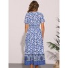 INSPIRE CHIC Women's Boho Floral Print Short Sleeve A-Line Midi Dress - 3 of 4