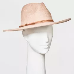 Women's Wide Brim Felt Fedora Hat - Universal Thread™ Taupe