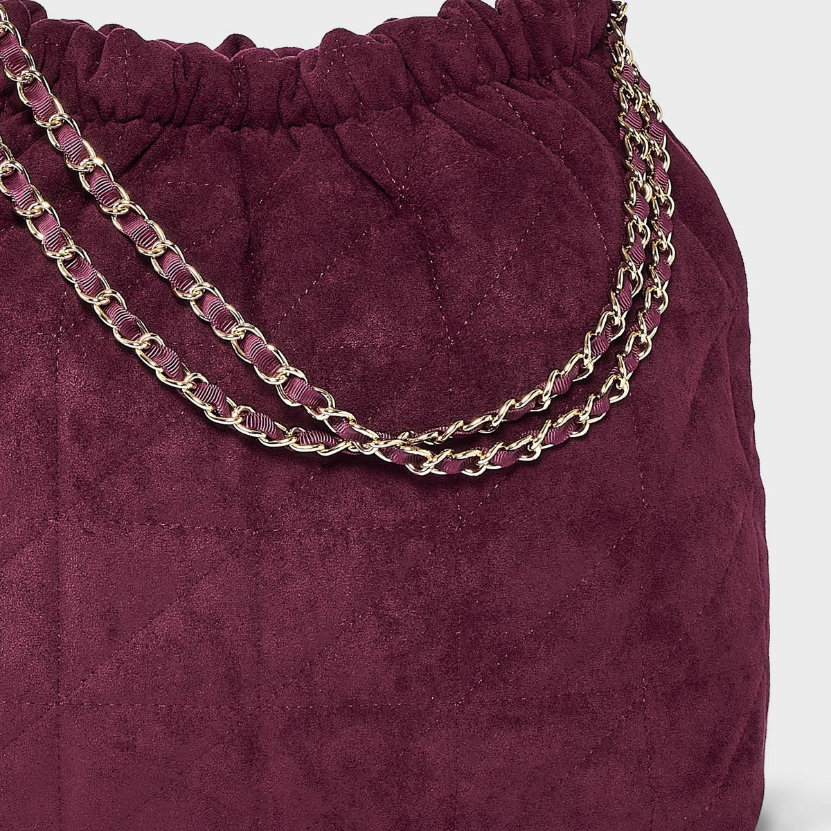 Faux Suede Quilted Gathered Tote Bag - A New Day™ - thumbnail 10