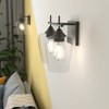 Tangkula 2/3-Light Wall Sconce Vanity Light Fixture with Clear Seeded Glass Lampshade - 2 of 4