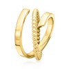 Ross-Simons Italian 14kt Yellow Gold Beaded Bypass Ring - 3 of 4