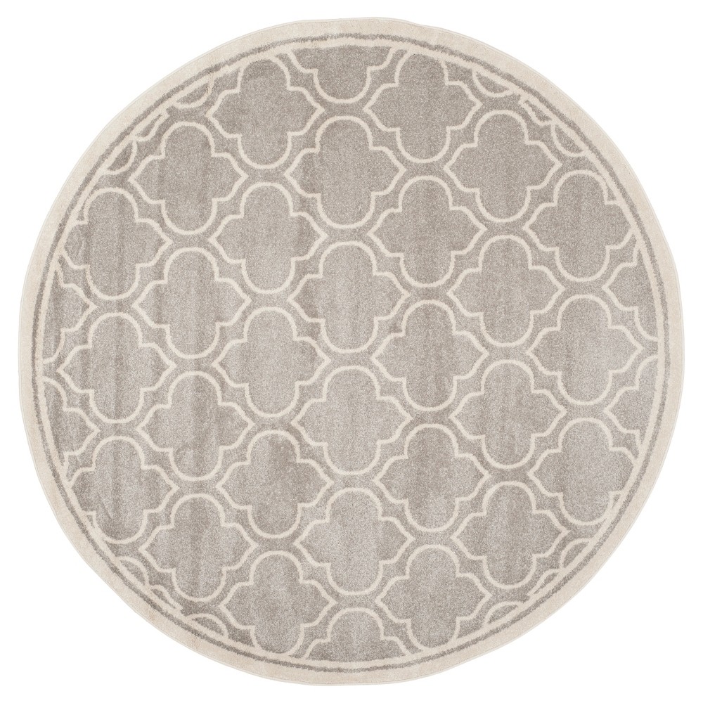  Round Coco Loomed Rug Light Gray/Ivory
