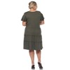 Plus Size Short Sleeve V-neck Tiered Midi Dress - 4 of 4