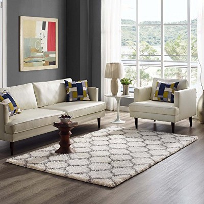 Modway Solvea Moroccan Trellis 5x8 Shag Area Rug
