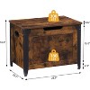 Farmhouse Wooden Storage Bench with Safety Hinge, Multifunctional Toy Chest for Entryway, Bedroom and Living Room, Rustic Brown - 4 of 4