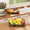FURNIinspire 2 Tier Fruit Basket Banana Hangers Wooden Handle Detachable Fruit Holder Stand Vegetable Bread Snack Storage, Black, 9.36"*3.9"*14.04" - 4 of 4