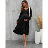 Clearlove Women's Maternity Dress Ruffle Long Sleeve Pregnancy Clothes - 4 of 4