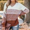 Women's Striped V Neck Drop Sleeve Sweater - Cupshe - 2 of 4