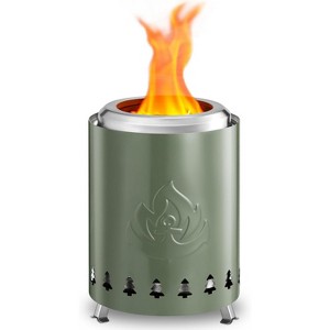 ZAFRO Tabletop Fire Pit 5.5" with Stand, Smokeless Firepit Outdoor, 304 Stainless Steel Small Table Top Stove Fueled by Pellets Or Wood - 1 of 4