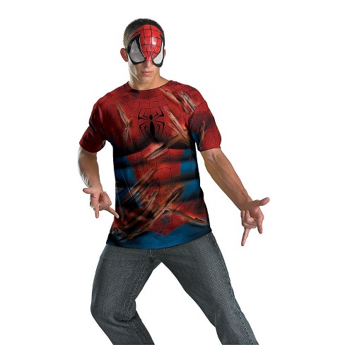 Mens Spider-man Shirt And Hood Costume - X Large - Multicolored