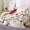 Lomsoe Red Bird Winter Flannel Throw Blanket, All-Season, Versatile Use, Christmas Gift. - 2 of 4