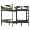 Lycvki Black Metal Industrial Detachable Bunk Bed with Safety Guard Rails for Teens - 3 of 4