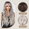 Jessie's Wig Cosplay Heat Resistan Long Curly Synthetic Wigs Long Ombre Brown Grey Curly Wig with Air Bangs Dark Roots 26 Inch 1 Pc/Pack - 3 of 4