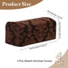 Unique Bargains Anti-Slip Vintage Stretch Jacquard Couch Armrest Slipcovers 4 Pcs - 2 of 4