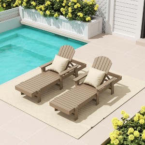 WestinTrends Dylan 2 Piece Adirondack Poly Reclining Chaise Lounge With Arms - 1 of 4