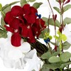 Northlight Hydrangea and Eucalyptus Patriotic Artificial Wreath - 20" - 4 of 4