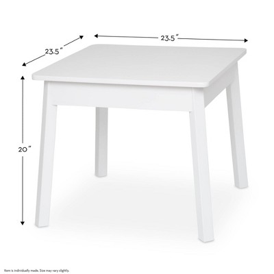 Bright White Wooden Kids Square Play Table - 25.4" Height