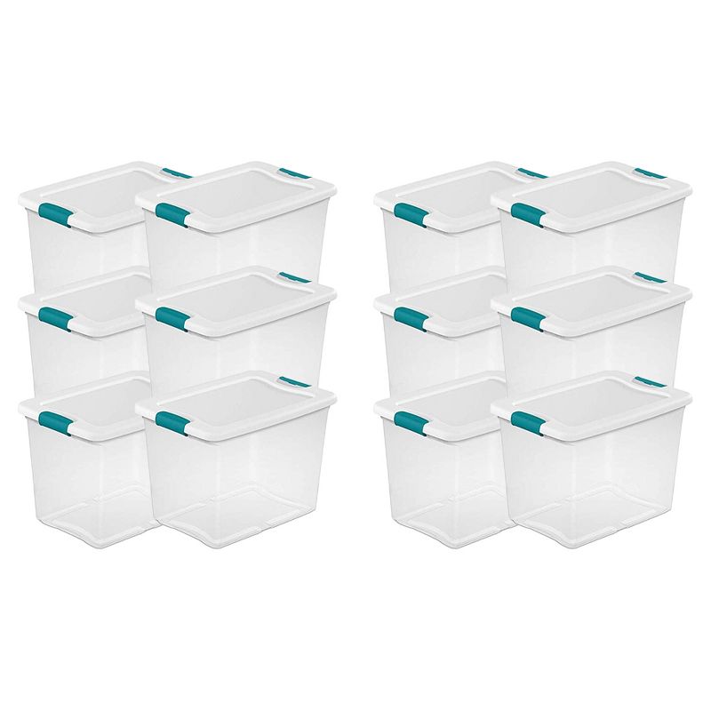 Sterilite 25 Quart Capacity Clear Storage Tote w/ Secure Latch Handles, 1 of 7