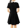 Allegra K Women's Contrast Doll Collar Short Sleeves Mini Flare Dress - 4 of 4