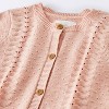 Baby Girls' 2pc Pointelle Sweater Set - Cloud Island™ Pink - 3 of 4