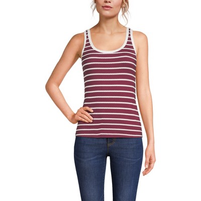 Lands' End Women's Pointelle Rib UNeck Tank
