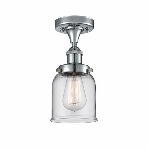 Bell - 1 Light Semi-Flush Mount In Industrial Style-11 Inches Tall and 5 Inches Wide - 1 of 1