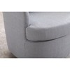 30.3'' Linen Fabric Swivel Accent Chair with Ergonomic Design and Solid Wood Round Base for Living Room, Bedroom - 4 of 4