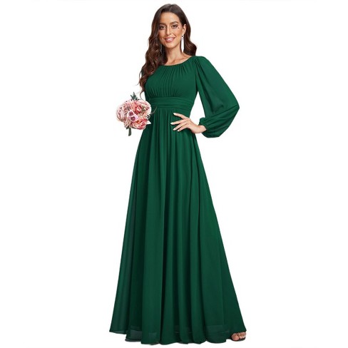 Dark Green Plus Size Floor Length Puff Sleeve Mother Dress Es0106b 10 Target