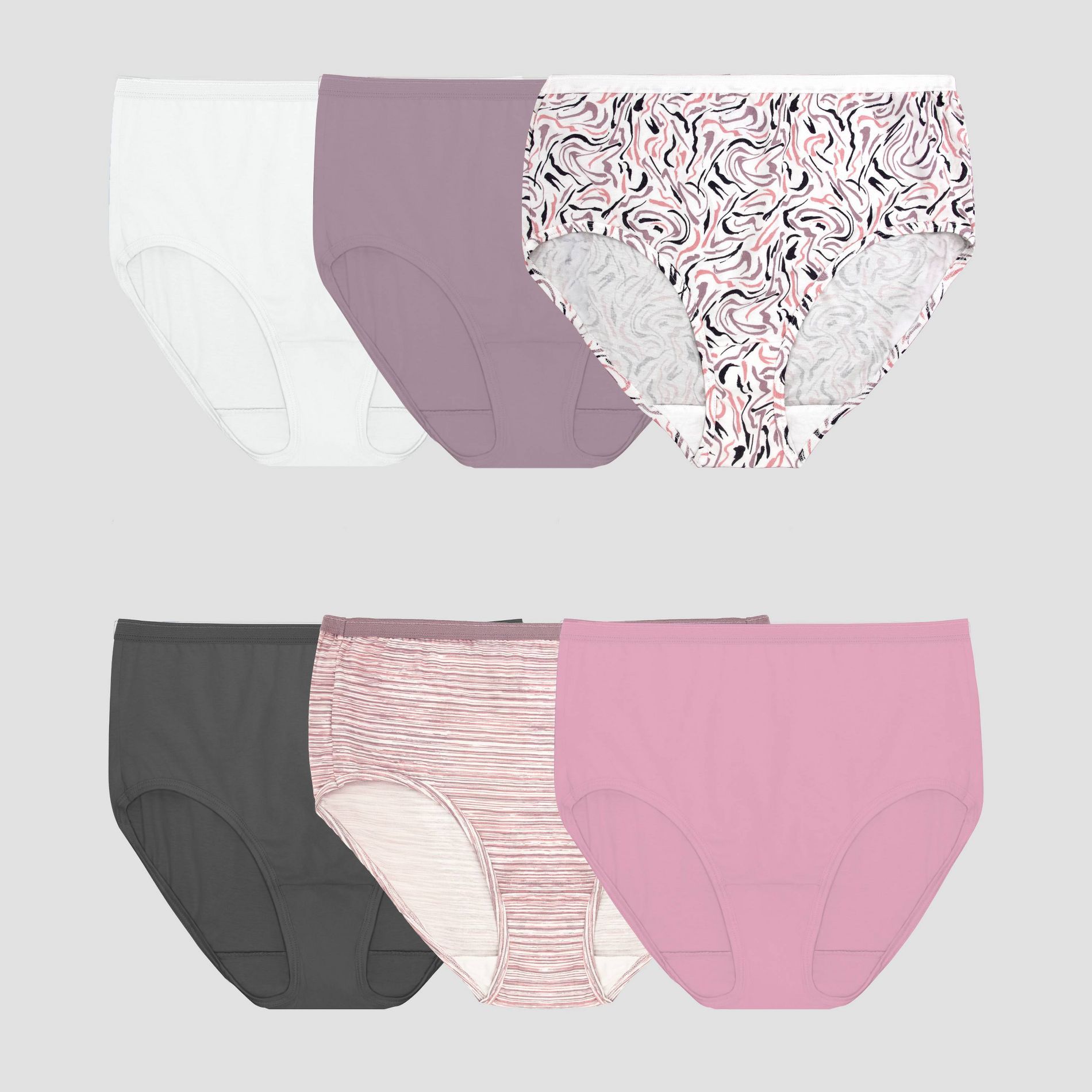 Fruit of the Loom Women's 6pk Classic Briefs - Colors May Vary 6: Tagless, High Rise, Solid & Stripes