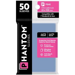 Phantom Sleeves: "Pink Size" (65mm x 100mm) - Matte/Matte (50) (Compatible with: 7 Wonders® and More) - 1 of 1