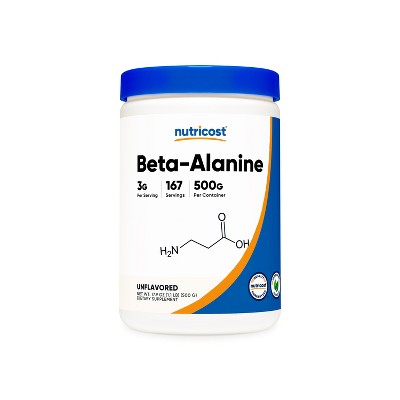 Nutricost Beta Alanine Powder 500 Grams (1.1lbs) - Pure Beta Alanine, Gluten Free & Non-GMO