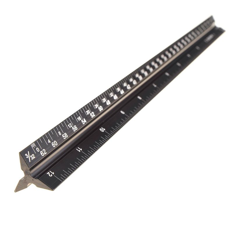 Insten Aluminum Architect Scale Ruler for Architects, Draftsman, Students and Engineers, Black, 12 inches, 4 of 6