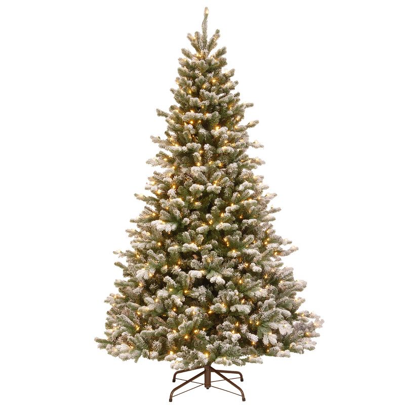 National Tree Company 7.5 ft. PowerConnect(TM) Snowy Sheffield Spruce with Warm White LED Lights, 1 of 8
