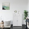 Yaheetech Wooden Bathroom Cabinet with Adjustable Shelf - 3 of 4