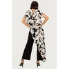 Women's Printed Jumpsuit With Chiffon Overlay - LAST TANGO - 3 of 4