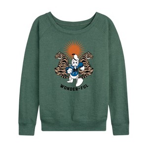 Women's - Disney - Wonder-Ful Lightweight French Terry Wide Neck Long Sleeve Shirt - 1 of 4