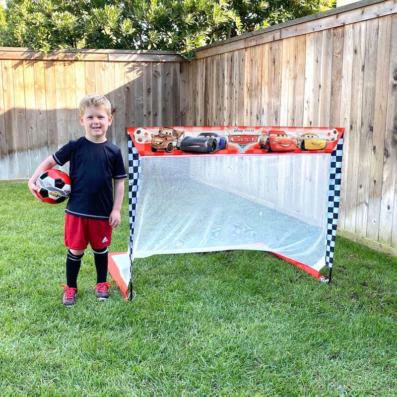 Disney Pixar Cars Soccer Goal Set for Kids by GoSports Includes 4 ft x 3 ft Soccer Goal, Size 3 Soccer Ball and Cones, 3 of 5