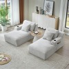 VASIP Compressible Double Chaise Lounge with Cupholders ,Fluffy Upholstered Sleeper Loveseat, for Living Room, Bedroom Reading, No Assembly Required. - 2 of 4