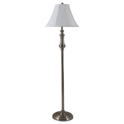 Adele Transitional Sculpted Floor Lamp Brushed Steel - Decor Therapy