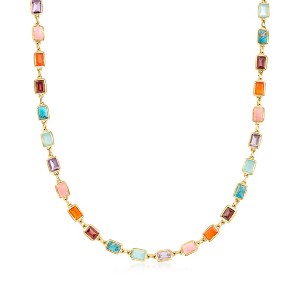 Ross-Simons Multi-Gemstone Necklace in 18kt Gold Over Sterling Size 18 - 1 of 4