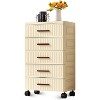 Plastic Storage Drawer Cart, 4 Drawer Pull Out Home Organization Storage Container Rolling Bin Vertical Storage Unit for Bedroom Living Room - 3 of 4