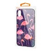Reiko iPhone X/XS Hard Glass Design TPU Case with Flamingo Design in Purple - 4 of 4