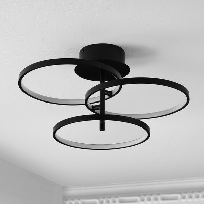 Saretta Matte Black Aluminum LED Flush Mount Light