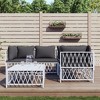 vidaXL Garden Lounge Set White Woven fabric, powder-coated steel, textilene - 2 of 4
