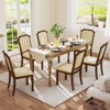 Costway Dining Chair Set of 2/4 Upholstered Kitchen Chair with PU Leather & Rubber Wood Frame - 4 of 4